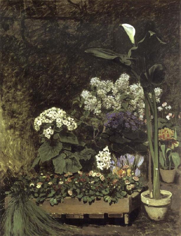 Still Life-Spring Flowers in a Greenhouse, Pierre-Auguste Renoir